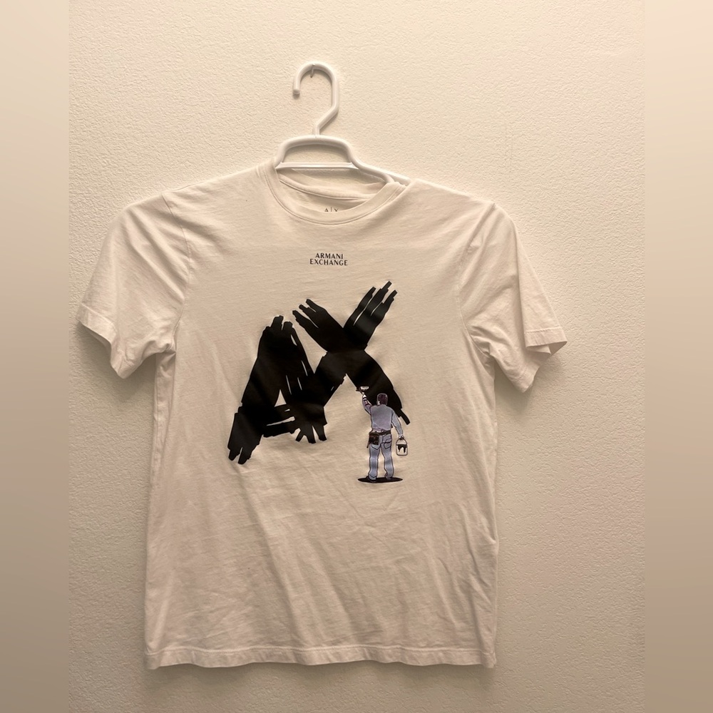 Armani exchange white tshirt logo